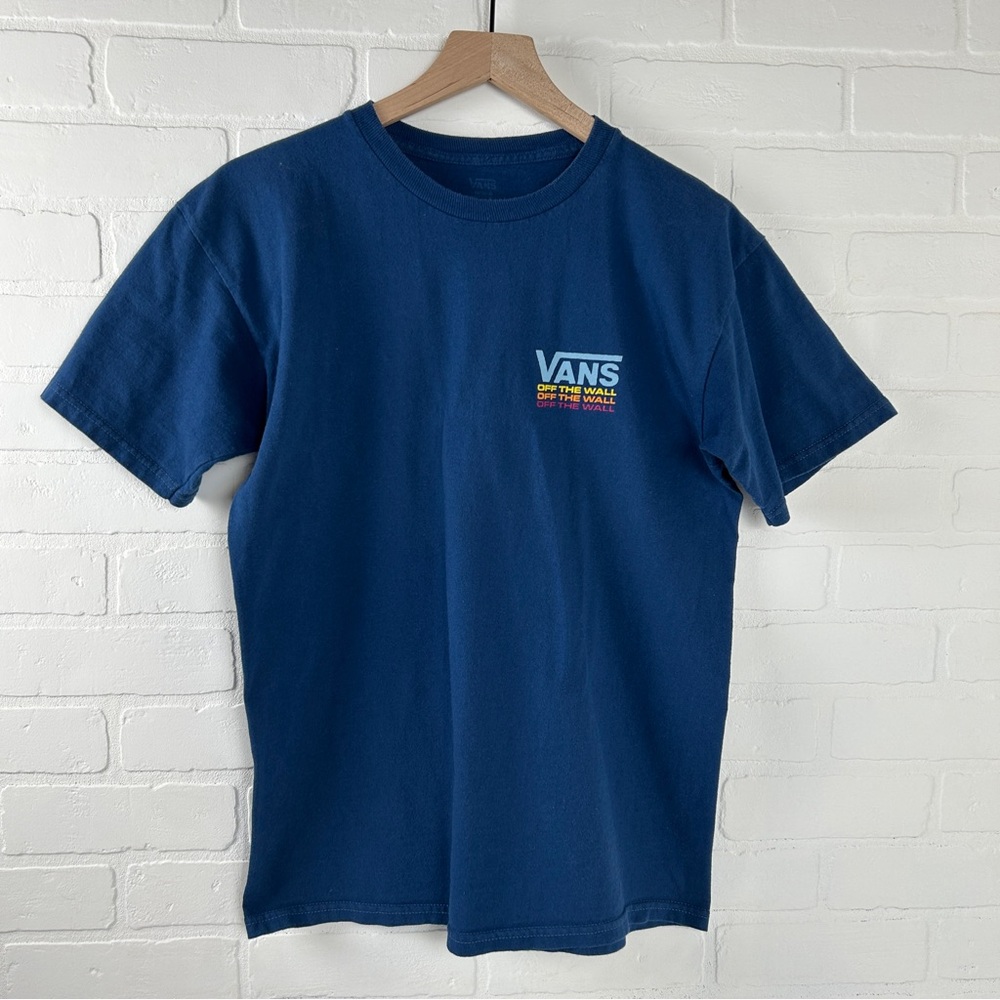 Vans Navy Tee with Colorful Logo
